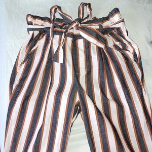 LIGHTWEIGHT LINEN LIKE STRIPED PANTS